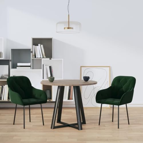 YuuSsea Esszimmerstühle 2er Set, Samt Dunkelgrün, Metallbeine, Küchenstühle mit Armlehnen, Polsterstuhl für Esszimmer von YuuSsea