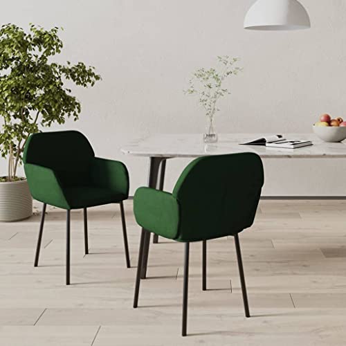 YuuSsea Esszimmerstühle 2er Set, Samt Dunkelgrün, Metallgestell, ergonomisch gepolstert, ideal für Küche und Esszimmer von YuuSsea