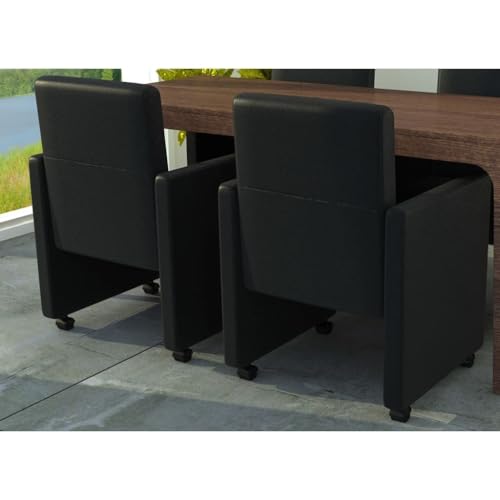 YuuSsea Esszimmerstühle 2er Set, Schwarz Kunstleder, Modernes Ergonomisches Design mit Rollen für Komfort, Küchenstuhl Esszimmersessel, max. 110 kg Belastbarkeit YuuSsea Esszimmerstühle 2er Set, Schwarz Kunstleder, Modernes Ergonomisches Design mit Rollen für Komfort, Küchenstuhl Esszimmersessel, max. 110 kg Belastbarkeit von YuuSsea