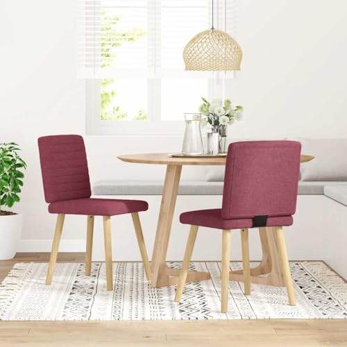 YuuSsea Esszimmerstühle 2er Set, Weinrot Stoff, Metall & Massivholz, Modernes Design für Küche & Wohnzimmer, Max. 110 kg Belastbarkeit von YuuSsea