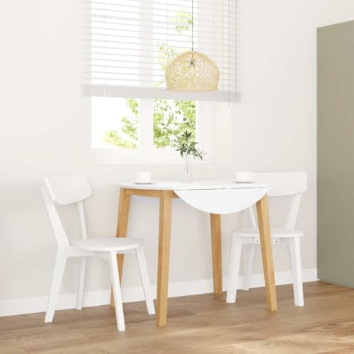 YuuSsea Esszimmerstühle 2er-Set, Weiß, aus massivem Gummibaumholz, ergonomisches Design für Küche und Esszimmer von YuuSsea