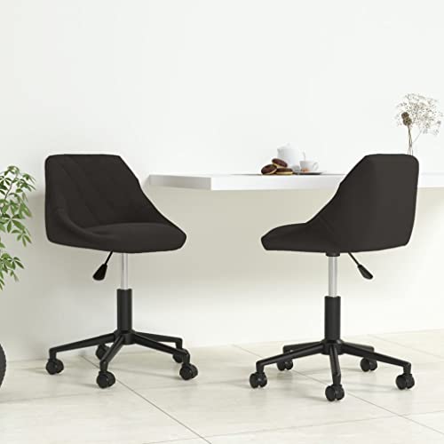 YuuSsea Esszimmerstühle 2er-Set, drehbar, Schwarz Samt, verstellbare Höhe, Rollen, für Küche und Esszimmer, modernes Design von YuuSsea