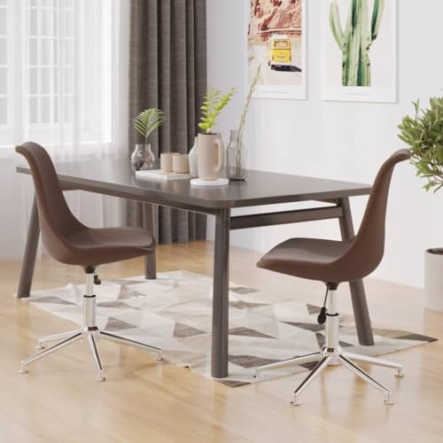 YuuSsea Esszimmerstühle 2er-Set, drehbar, brauner Stoff, höhenverstellbar für Esszimmer & Küche, Moderne Polsterstühle mit Metallgestell von YuuSsea