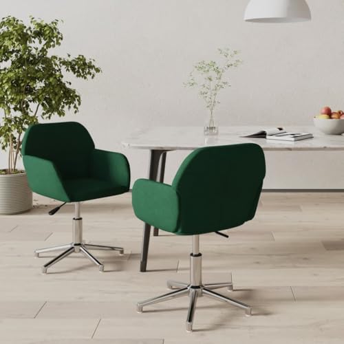YuuSsea Esszimmerstühle 2er-Set, drehbar, dunkelgrüner Stoff, Moderne Polsterstühle für Esszimmer, Küche, Wohnzimmer von YuuSsea