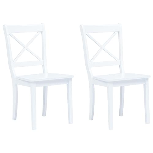 YuuSsea Esszimmerstühle 2er Set Weiß, Massive Holzstühle aus Kautschukbaumholz, ergonomisches Design für Küche, Esszimmer von YuuSsea