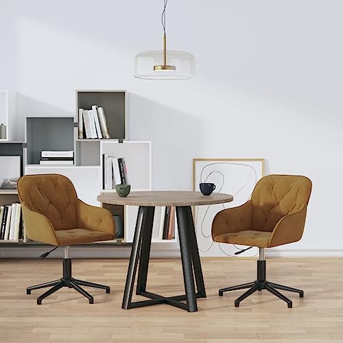 YuuSsea Esszimmerstühle 2er Set drehbar, Samt Braun, Höhenverstellbar, für Esszimmer und Wohnzimmer, Bequeme Polsterstühle von YuuSsea