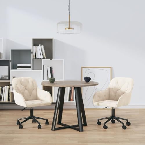YuuSsea Esszimmerstühle 2er Set drehbar, Samt Creme, höhenverstellbar mit Rollen, Moderne Küchenstühle für Esszimmer & Wohnzimmer YuuSsea Esszimmerstühle 2er Set drehbar, Samt Creme, höhenverstellbar mit Rollen, Moderne Küchenstühle für Esszimmer & Wohnzimmer von YuuSsea
