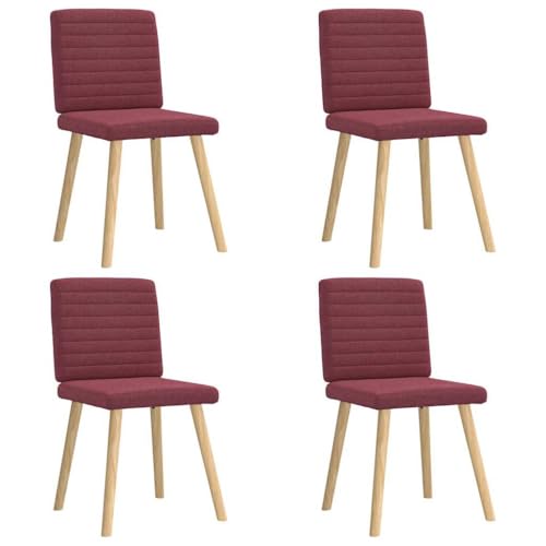 YuuSsea Esszimmerstühle 4 STK. Weinrot Stoff, Moderne Esszimmerstühle Polsterstuhl Set für Küche Wohnzimmer, Bequeme Küchenstühle mit Metallbeinen von YuuSsea