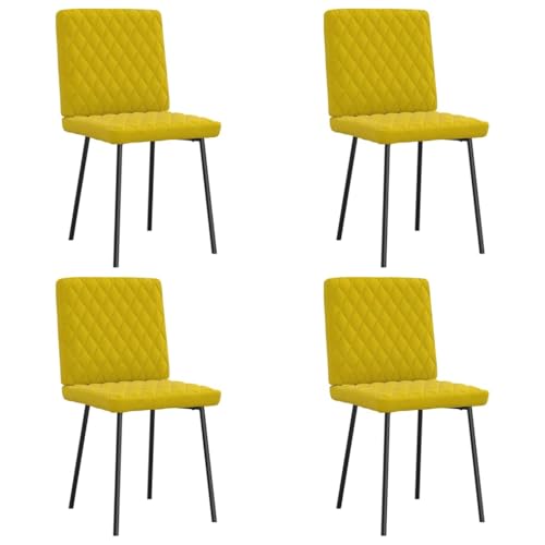 YuuSsea Esszimmerstühle 4er Set, Gelb Samt, Metallbeine, Moderner Esszimmerstuhl für Küche, Wohnzimmer, Essbereich von YuuSsea
