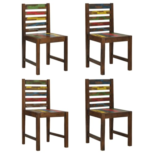 YuuSsea Esszimmerstühle 4er Set, Massivholz Stühle aus Altholz, recyceltes Teakholz, für Küche und Esszimmer von YuuSsea