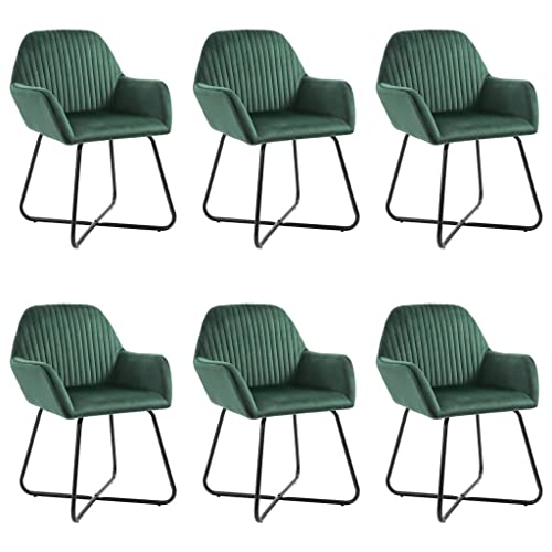 YuuSsea Esszimmerstühle 6 STK. Grün Samt, Komfortable Esszimmerstühle Polsterstuhl, Moderne Küchenstühle mit Armlehnen, Stühle Set für Esszimmer Wohnzimmer von YuuSsea