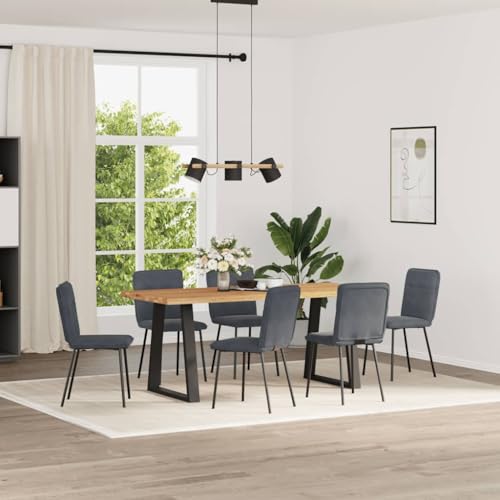YuuSsea Esszimmerstühle 6er-Set, Dunkelgrau Samt, Hohe Rückenlehne, Metallbeine, Bequemer Küchenstuhl für Esszimmer, Wohnzimmer von YuuSsea