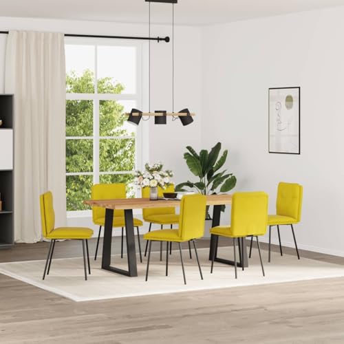 YuuSsea Esszimmerstühle 6er Set, Samt Gelb, Küchenstühle mit Metallbeinen, Bequeme Esszimmerstühle für Esszimmer, Wohnzimmer, Gästezimmer von YuuSsea