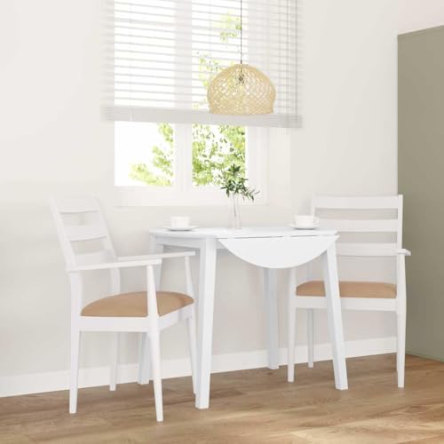 YuuSsea Esszimmerstühle mit Kissen, 2er-Set, modernes Design, Massivholz Gummibaum, robuste Stühle für Küche, Esszimmer, Weiß von YuuSsea