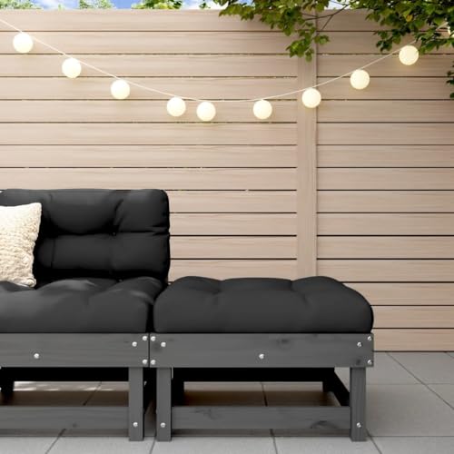 YuuSsea Gartenhocker Grau Massivholz Kiefer, modularer Outdoor Sitzhocker, vielseitig für Terrasse, Balkon, Gartenmöbel von YuuSsea