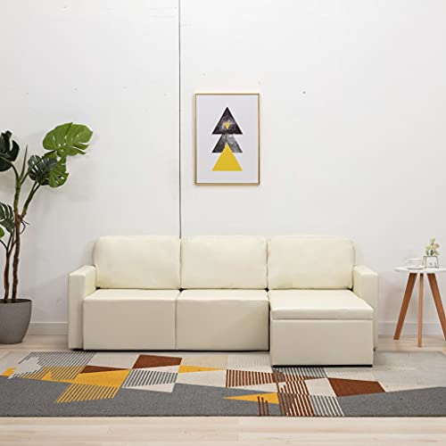 YuuSsea Modulares 3-Sitzer Schlafsofa, Creme Kunstleder, Verstellbar, Faltbar, für Wohnzimmer, Schlafzimmer, Vielseitige Raumgestaltung, 216x149x72 cm YuuSsea Modulares 3-Sitzer Schlafsofa, Creme Kunstleder, Verstellbar, Faltbar, für Wohnzimmer, Schlafzimmer, Vielseitige Raumgestaltung, 216x149x72 cm von YuuSsea