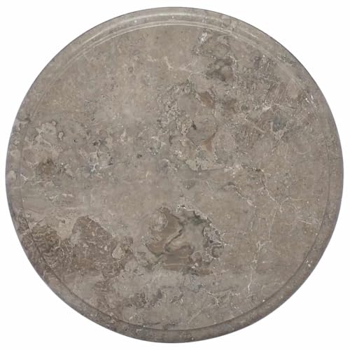 YuuSsea Runde Tischplatte Grau Ø40x2,5 cm aus Natur-Marmor, robuste Oberfläche für Esstische, Kaffeetische, Gartentische, langlebig und pflegeleicht von YuuSsea