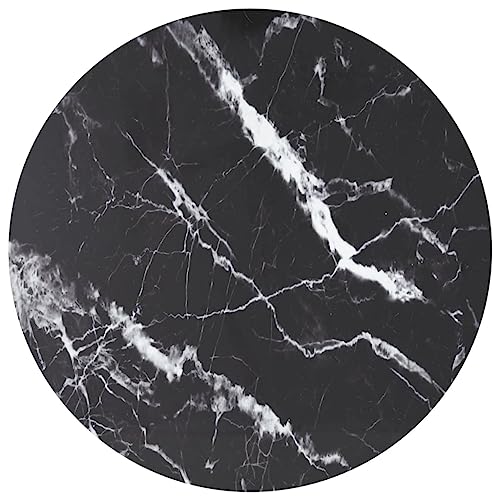 YuuSsea Runde Tischplatte aus gehärtetem Glas, Schwarz Ø80x1 cm Marmor-Design, langlebige Couchtischplatte für Esstisch, Beistelltisch, Küchentheke von YuuSsea