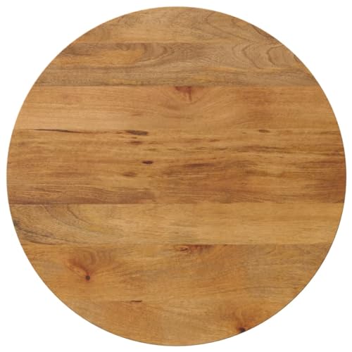 YuuSsea Runde Tischplatte aus massivem Mangoholz, Ø 70x2,5 cm, Eichen-Optik, vielseitig einsetzbar für Esstische, Küchentische und Bistrotische, einfache Reinigung von YuuSsea
