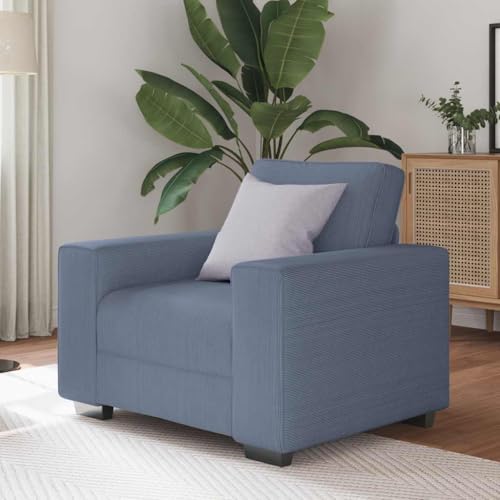 YuuSsea Sessel Blau 60 cm Sitzbreite, Cordstoff, Relaxsessel mit Polsterung, Metallbeine, für Wohnzimmer, Schlafzimmer, bequemer Loungesessel, 110 kg Belastbarkeit von YuuSsea