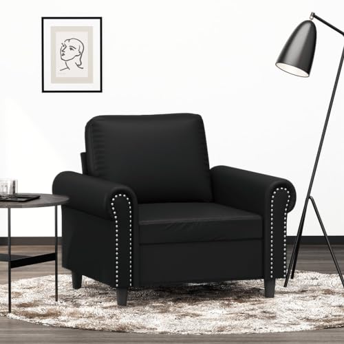 YuuSsea Sessel Schwarz 60 cm Kunstleder, Metallgestell, Wohnzimmer Loungesessel mit Armlehnen, Robust & Bequem, Ideal für Entspannung, Max. 110 kg Tragfähigkeit YuuSsea Sessel Schwarz 60 cm Kunstleder, Metallgestell, Wohnzimmer Loungesessel mit Armlehnen, Robust & Bequem, Ideal für Entspannung, Max. 110 kg Tragfähigkeit von YuuSsea