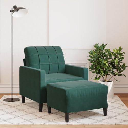 YuuSsea Sessel mit Hocker Dunkelgrün 60 cm Samtstoff, Bequeme Lounge-Sessel für Wohnzimmer, Schlafzimmer, robuste Metallfüße, Einzelsofa YuuSsea Sessel mit Hocker Dunkelgrün 60 cm Samtstoff, Bequeme Lounge-Sessel für Wohnzimmer, Schlafzimmer, robuste Metallfüße, Einzelsofa von YuuSsea