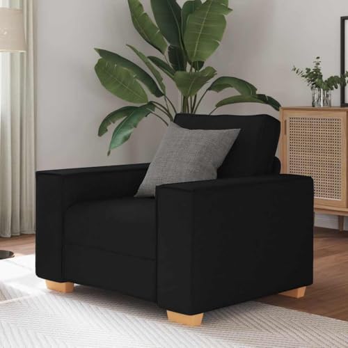 YuuSsea Sofa Stuhl Schwarz 60 cm, Stoff Loungesessel mit Breiten Armlehnen, Stabiler Holz-Metallrahmen, Bequeme Polsterung, Wohnzimmer, Schlafzimmer, Büro YuuSsea Sofa Stuhl Schwarz 60 cm, Stoff Loungesessel mit Breiten Armlehnen, Stabiler Holz-Metallrahmen, Bequeme Polsterung, Wohnzimmer, Schlafzimmer, Büro von YuuSsea