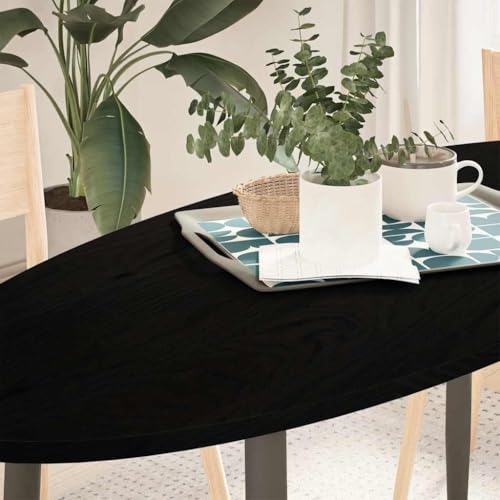 YuuSsea Tischplatte Dunkelbraun 140x60x2 cm Massivholz Eiche Oval, langlebige Holzplatte für Esstisch, Schreibtisch oder Stehtisch, vielseitig einsetzbar von YuuSsea