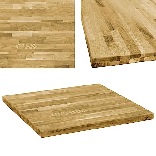 YuuSsea Tischplatte Eichenholz Massiv Quadratisch 44mm 80x80cm für Esstische, Couchtische, Schreibtische – Langlebig & Gebrauchsfertig, Innenbereich, Natürliche Holzfarbe von YuuSsea