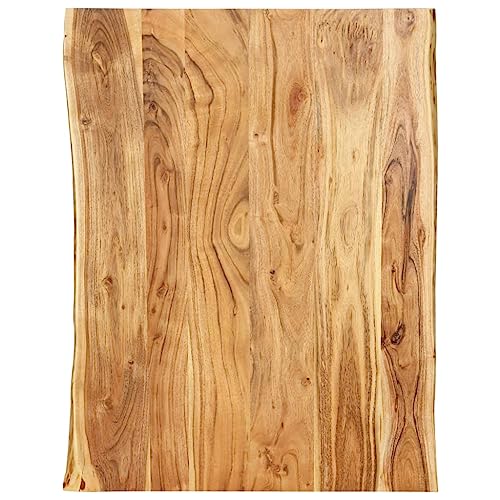 YuuSsea Tischplatte Massivholz Akazie 80x(50-60) x2,5 cm, Naturholz-Küchen-Arbeitsplatte, poliert & lackiert für Schreibtisch & Couchtisch von YuuSsea