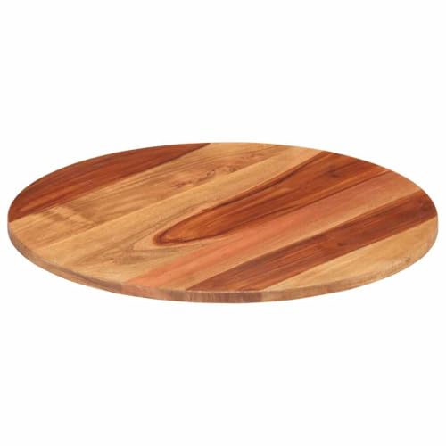 YuuSsea Tischplatte Massivholz Akazie Rund 50 cm, 15-16 mm Stärke, Honigbraun Poliert, Robuste Holzplatte für Esstisch, Küchentisch oder Couchtisch von YuuSsea