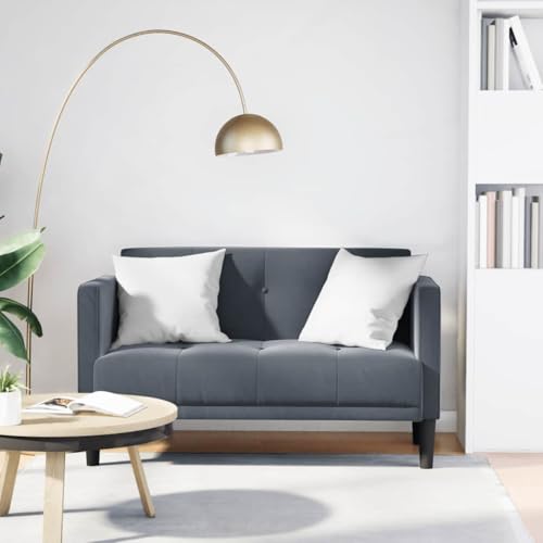 Zweisitzer-Sofa Dunkelgrau, 111 cm Samt, Weich Komfortabel, Robustes Sperrholzgestell, Stilvolles Design für Wohnzimmer und Lounge, Max. Belastbarkeit 220 kg von YuuSsea