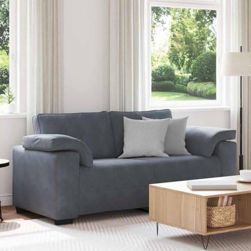 Zweisitzer-Sofa Dunkelgrau, 140 cm Samt, Komfortable Polsterung für Wohnzimmer, Schlafzimmer, Robustes Holz-Metall-Gestell, Modernes Design von YuuSsea