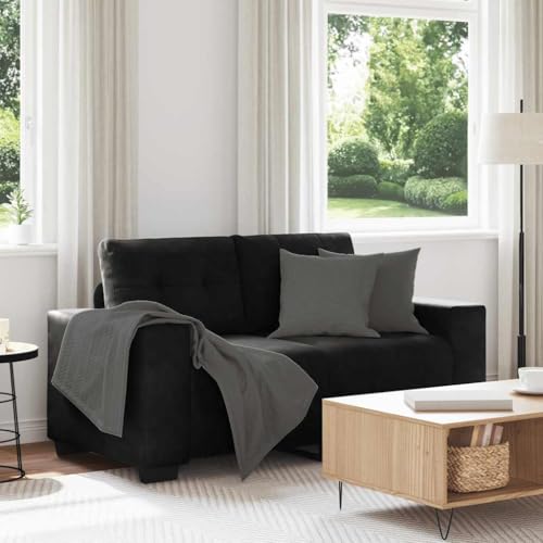 Zweisitzer-Sofa Schwarz 120 cm Samt, Modernes Polstersofa für Wohnzimmer, Schlafzimmer, Robustes Gestell, Komfortables Relaxsofa für Zwei Personen Zweisitzer-Sofa Schwarz 120 cm Samt, Modernes Polstersofa für Wohnzimmer, Schlafzimmer, Robustes Gestell, Komfortables Relaxsofa für Zwei Personen von YuuSsea