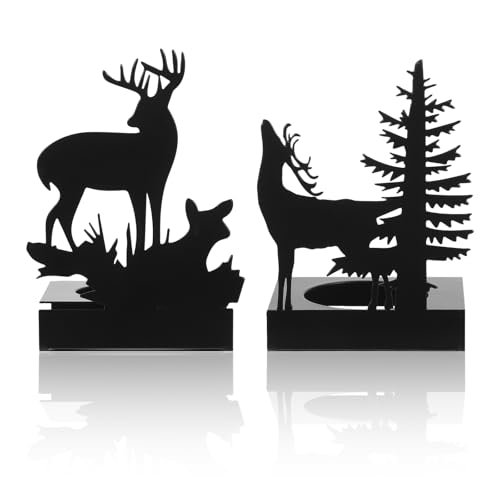 2 Stück Teelichthalter Weihnachten Elch, Weihnachtsdeko Tisch Metall, Tischdeko Weihnachten Teelichthalter Adventskranz Schwarz, Adventskranzständer für Teelichter, Skandinavische Weihnachtsdeko Tisch 2 Stück Teelichthalter Weihnachten Elch, Weihnachtsdeko Tisch Metall, Tischdeko Weihnachten Teelichthalter Adventskranz Schwarz, Adventskranzständer für Teelichter, Skandinavische Weihnachtsdeko Tisch von Yuuchoringee