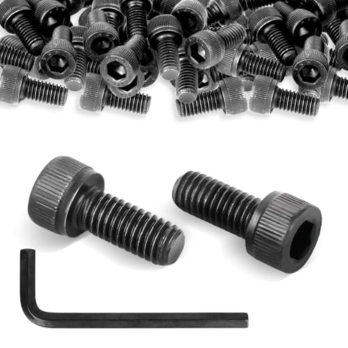 20 Stück M6 Schrauben Schwarz Zylinderschrauben, Inbusschrauben DIN 912, Festigkeitsklasse 12.9, Legierungsstahl Schrauben mit Hex Schlüssel für Maschinenbau (M6 x 12) von Yuuchoringee
