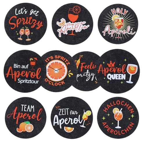 Aperol Geschenk, 10 Stück Aperol Untersetzer Glasuntersetzer Cocktail Deko Filzuntersetzer Rund, Tischdeko Accessoires für Aperol Spritz Gläser, Geschenkidee für Party, Bar oder Zuhause Aperol Geschenk, 10 Stück Aperol Untersetzer Glasuntersetzer Cocktail Deko Filzuntersetzer Rund, Tischdeko Accessoires für Aperol Spritz Gläser, Geschenkidee für Party, Bar oder Zuhause von Yuuchoringee