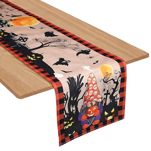 Halloween Tischläufer Tischdecke 33x183 cm, Halloween Deko Innen Kürbis-Motiv Tischläufer Herbst Dekoration für Herbstdeko Tisch, Ideal für Wohnzimmer, Küche, Party oder Familienessen Halloween Tischläufer Tischdecke 33x183 cm, Halloween Deko Innen Kürbis-Motiv Tischläufer Herbst Dekoration für Herbstdeko Tisch, Ideal für Wohnzimmer, Küche, Party oder Familienessen von Yuuchoringee