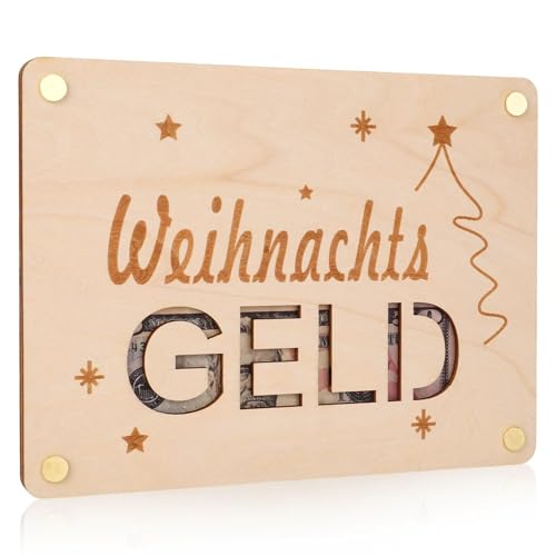 Yuuchoringee Geldgeschenk Weihnachten, Holz Verpackung für Geldgeschenke Weihnachten, Kreative Geldgeschenke Verpackung, Weihnachtskarte Geldgeschenk für Familie, Freunde und Kollegen (Stil B) von Yuuchoringee