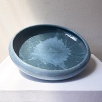 Handgemachte Blaue Keramik Ikebana Schale Glasierter Keramiktopf Handgemachte Blaue Keramik Ikebana Schale Glasierter Keramiktopf von YuuenCollection