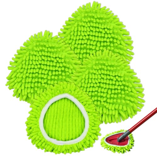 Bodenwischer Ersatzbezug Mikrofaser ,Wischmop Ersatzkopf Kompatibel mit Vileda Turbo EasyWring&Clean Spin Mop System Ersatzwischkopf Wischmopp Ersatzbezug 4 Stück von Yuunaie