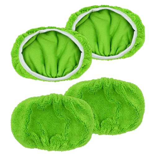 Bodenwischer Ersatzbezug Mikrofaser Kompatibel Mit Swiffer Sweeper, Wischmopp Ersatz Wiederverwendbare Korallenvlies Moppköpfe für Nass und Trockengebrauch 4 Stück von Yuunaie