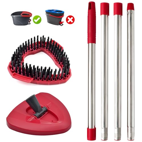Wischmopp Ersatzgriff Moppbasis mit Scheuerbürstenkopf Set Kompatibel mit Vileda Spin Base EasyWring Zubehör für Bodenreinigung von Yuunaie