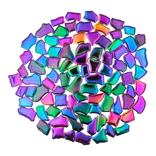 Yuvori Mosaikfliesen in verschiedenen Farben, 0,5 kg – Keramik, ideal für Bastelarbeiten, Badezimmer, Küche, Wohnzimmer, Garten und Outdoor-Dekoration (Regenbogenfarben, groß, unregelmäßig) von Yuvori