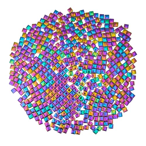 Yuvori Mosaikfliesen in verschiedenen Farben, 0,5 kg – Keramik, ideal für Bastelarbeiten, Badezimmer, Küche, Wohnzimmer, Garten und Outdoor-Dekoration (Regenbogenfarben, klein, quadratisch) von Yuvori
