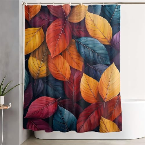 Yuxeawue Duschvorhang 300x200 cm Bunt Wasserdicht Anti Schimmel Shower Curtains Blatt mit Gewicht Saum und Haken, Extra Langer Duschvorhang Waschbar, Geeignet für Badezimmer, Dusche, Badewanne 2Y-400 Yuxeawue Duschvorhang 300x200 cm Bunt Wasserdicht Anti Schimmel Shower Curtains Blatt mit Gewicht Saum und Haken, Extra Langer Duschvorhang Waschbar, Geeignet für Badezimmer, Dusche, Badewanne 2Y-400 von Yuxeawue