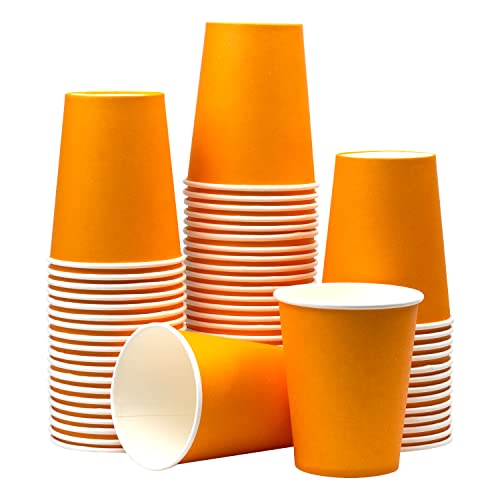 Yuxitia Einweg-Pappbecher, Orange, 60 Stück, für Heimwerker, Hochzeit, Party, Picknick, Grillen, Reisen und Veranstaltungen, 237 ml (orange) von Yuxitia