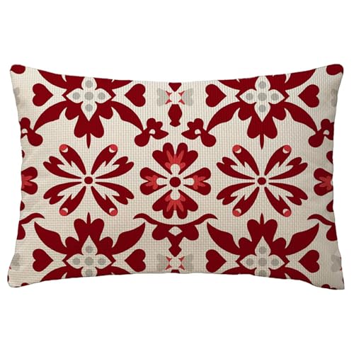 Kissenbezug 40 x 60 cm Rot Kissenbezüge Boho Zierkissen 1er Set Rechteckig Couchkissen Leinen Sofa Dekokissen Kopfkissenbezug mit Reiß Verschluss für Fall Deko Wohnzimmer Gartenmöbel Geschenke L-67 Kissenbezug 40 x 60 cm Rot Kissenbezüge Boho Zierkissen 1er Set Rechteckig Couchkissen Leinen Sofa Dekokissen Kopfkissenbezug mit Reiß Verschluss für Fall Deko Wohnzimmer Gartenmöbel Geschenke L-67 von Yuxoaoue