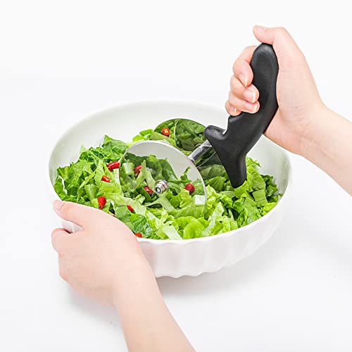 Doppelrad Salat Chopper Cutter Roller Doppelklinge Salatschneider Slice-Stainless Steel Salat Cutter Chef-Level Sandwich Salat Shredder Pizzaschneider von Yuzita