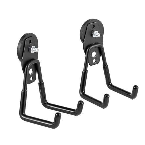 Yuzita Starke Magnethaken, 2 Pakete Hooks Magnete für schwere Lagerung mit Anti-Rutsch-Beschichtung für Innen- und Außenaufhängung (schwarz) von Yuzita